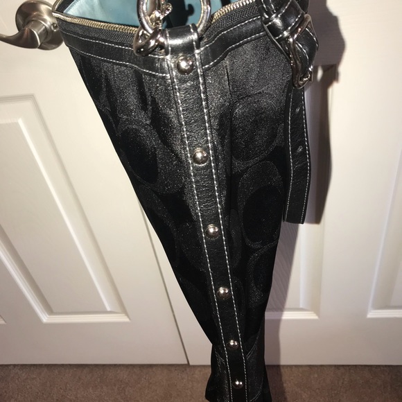 Vintage Coach Black Metallic Lurex Hobo MINT - Picture 3 of 6